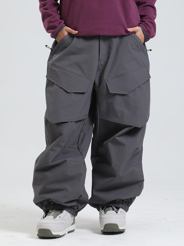 Gsou Snow Urban Slope Damen-Schneehose mit Knieflex-Cargotaschen und weitem Bein