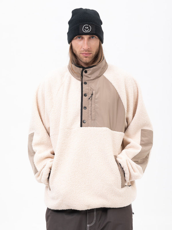 Herren-Abenteuerpullover aus Kunst-Sherpa-Fleece, warm und wetterfest für die Berge