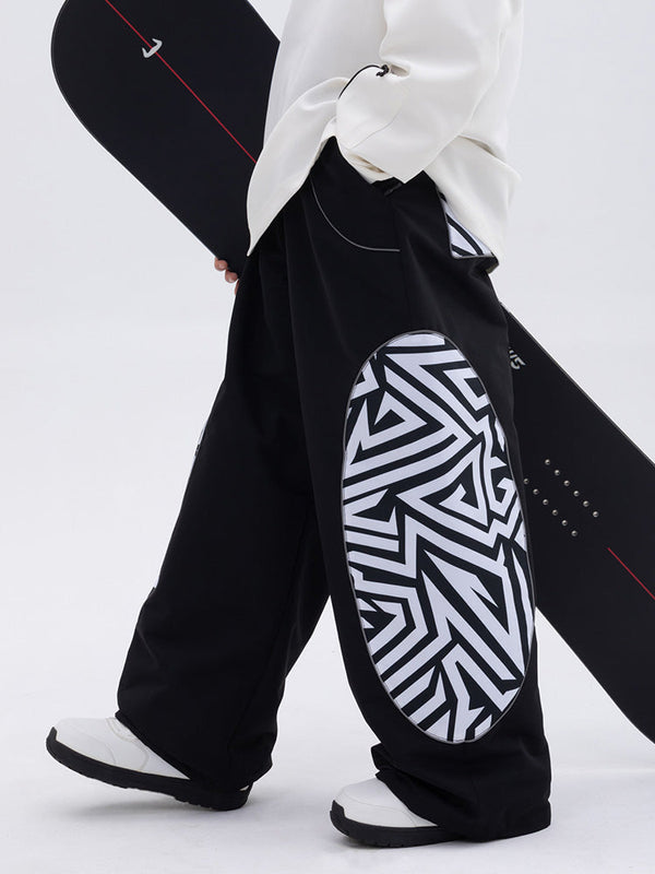 Herren Allwetter-Cargo-Schneehose mit reflektierendem, stylischem Grafikmuster