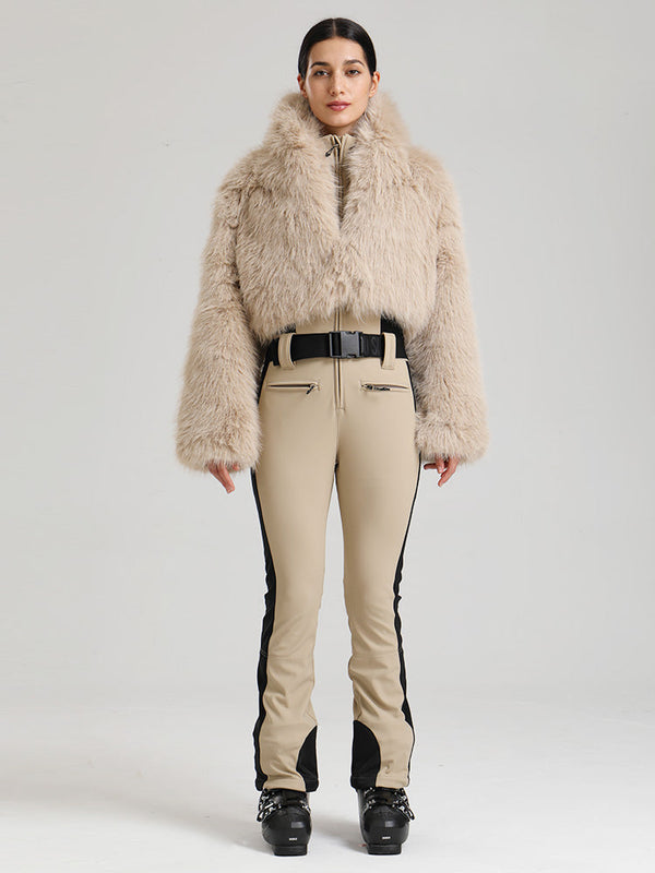 Glacier Vogue Ski-Overall für Damen & Delish Jacke aus flauschigem Kunstpelz