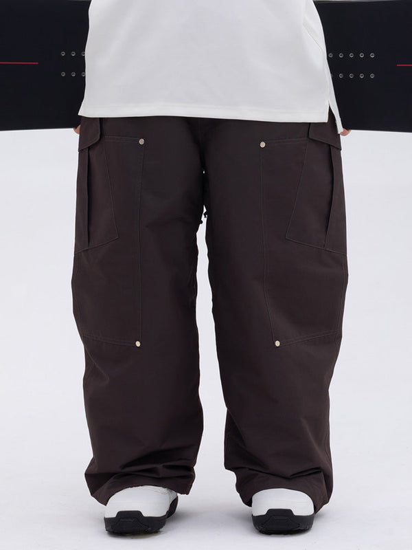 Herren-Mountain-Freestyle-Skihose mit doppeltem Knieausschnitt, Baggy-Design