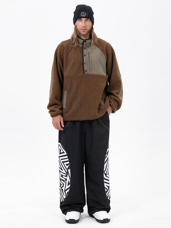 Herren-Pullover aus Kunst-Sherpa-Fleece für die Berge & stylische reflektierende Cargo-Schneehose