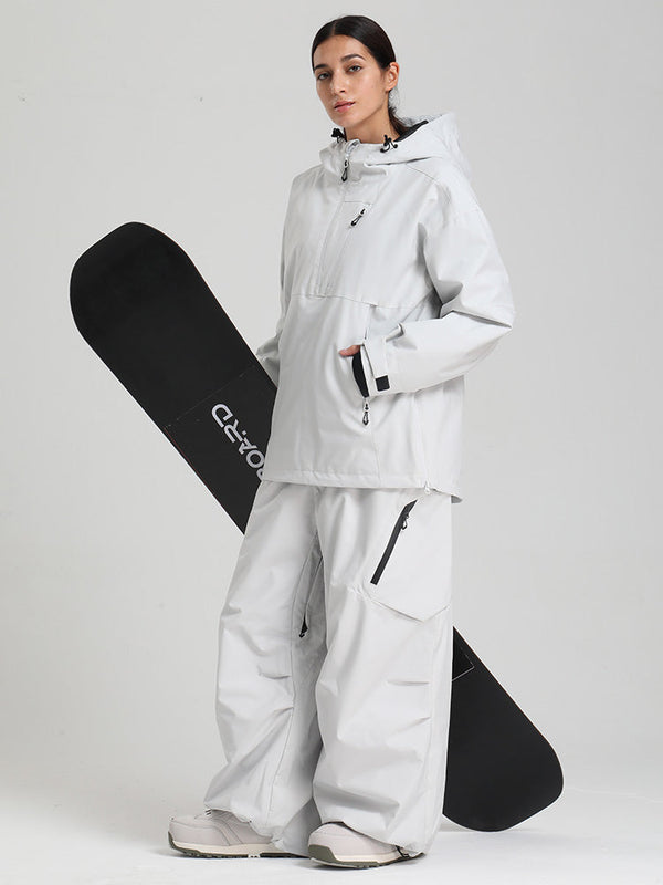 Gsou Snow Damen-Skianzug, strapazierfähig, Bergflauschig, Pullover-Anorak, Baggy-Schneeanzug