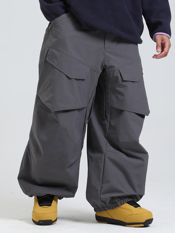 Gsou Snow Urban Slope Herren-Schneehose mit Knieflex-Funktion, Cargotaschen und Baggy-Schneehose