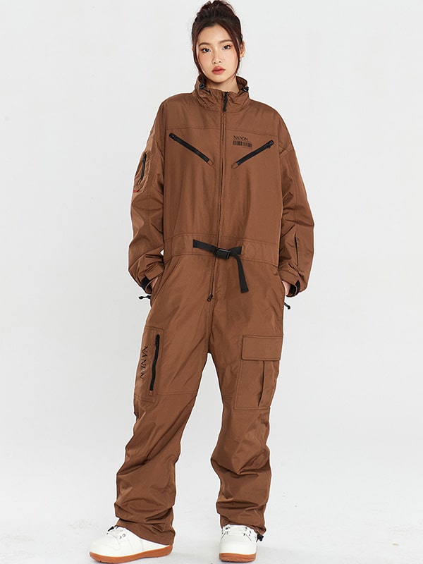 Damen-Schneeanzug Nandn Mountain Cargo Baggy Einteiler Schneeanzug