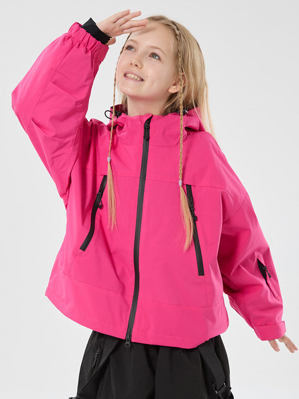 Mädchen Schneejacke mit Hasenohren, wasserdicht, wärmend, mit Kapuze, wasserdicht, Thermo-Schneejacke