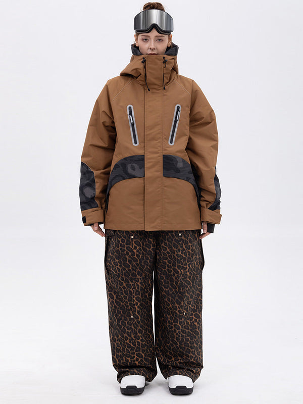 Chillform Damen-Schneeanzug mit reflektierendem Tarnmuster – Glow Trail Jacke mit Baggy-Schneehose (Set)