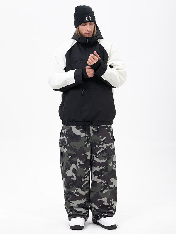Freestyle-Mountain-Camo-Schneeanzug für Herren – Bomberjacke & Baggy-Hose-Set