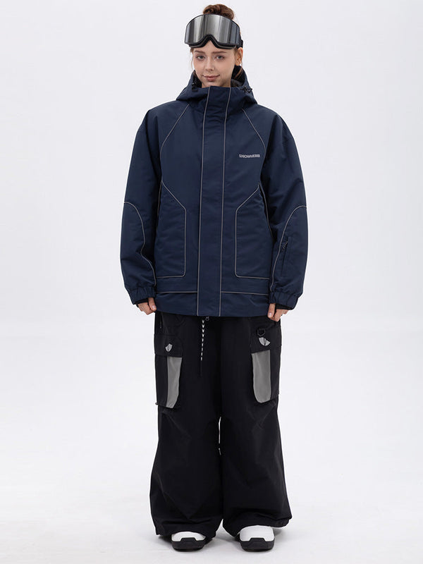 NightRide Chill reflektierender Damen-Schneeanzug – Set aus Bergjacke und Baggy-Cargohose