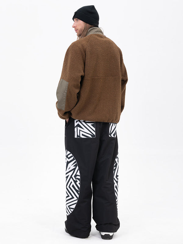 Herren-Pullover aus Kunst-Sherpa-Fleece für die Berge & stylische reflektierende Cargo-Schneehose