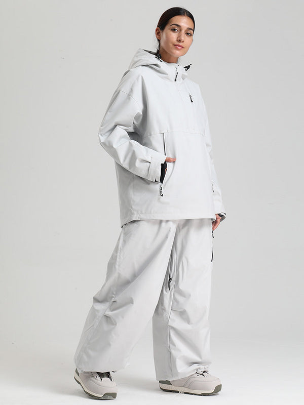 Gsou Snow Damen-Skianzug, strapazierfähig, Bergflauschig, Pullover-Anorak, Baggy-Schneeanzug