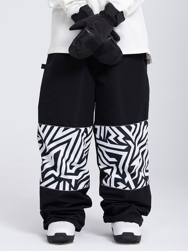 Damen Allwetter-Schneehose mit reflektierendem, stylischem Grafikmuster