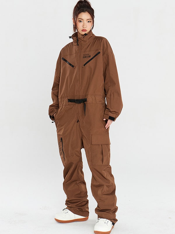 Damen-Schneeanzug Nandn Mountain Cargo Baggy Einteiler Schneeanzug