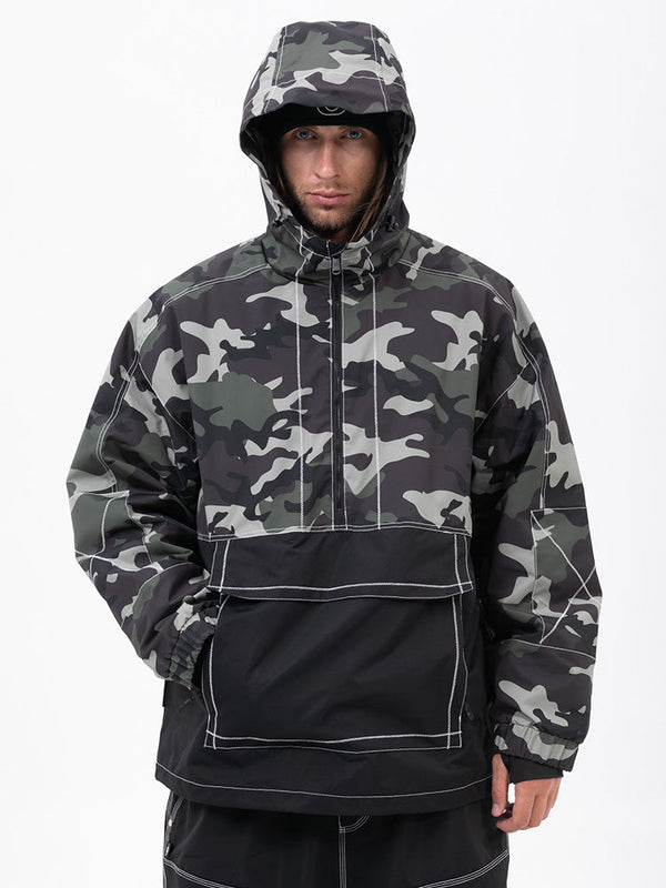 Men's All Season Mountain Vibe Streetstorm Pullover Camo Snowboard Jacket