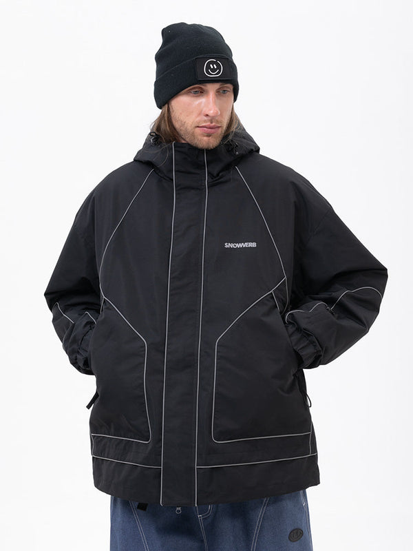 Mountain Chill Allwetter-Schneejacke für Herren mit reflektierenden Eigenschaften – Ideal zum Nachtskifahren und Snowboarden