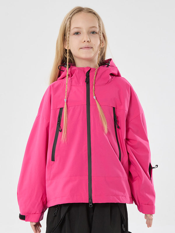 Mädchen Schneejacke mit Hasenohren, wasserdicht, wärmend, mit Kapuze, wasserdicht, Thermo-Schneejacke