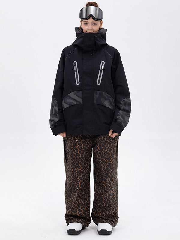 Chillform Damen-Schneeanzug mit reflektierendem Tarnmuster – Glow Trail Jacke mit Baggy-Schneehose (Set)