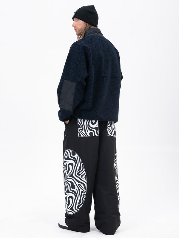 Herren-Pullover aus Kunst-Sherpa-Fleece für die Berge & stylische reflektierende Cargo-Schneehose
