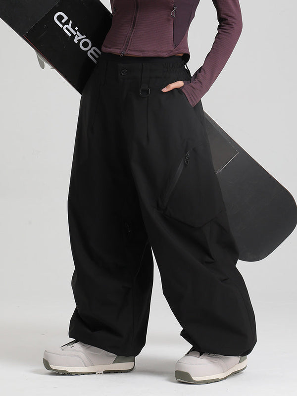 Gsou Snow Damen Strapazierfähige Urban Vibe All Function Baggy Schneehose