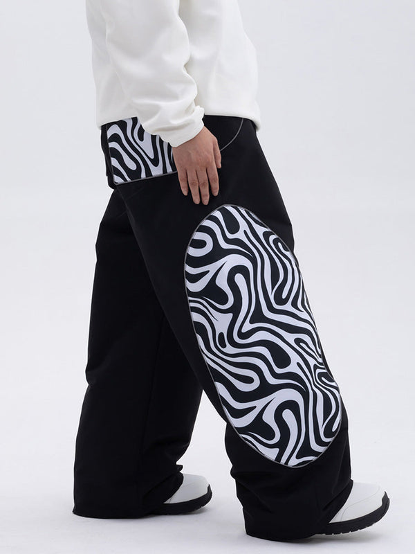 Damen Allwetter-Schneehose mit reflektierendem, stylischem Grafikmuster