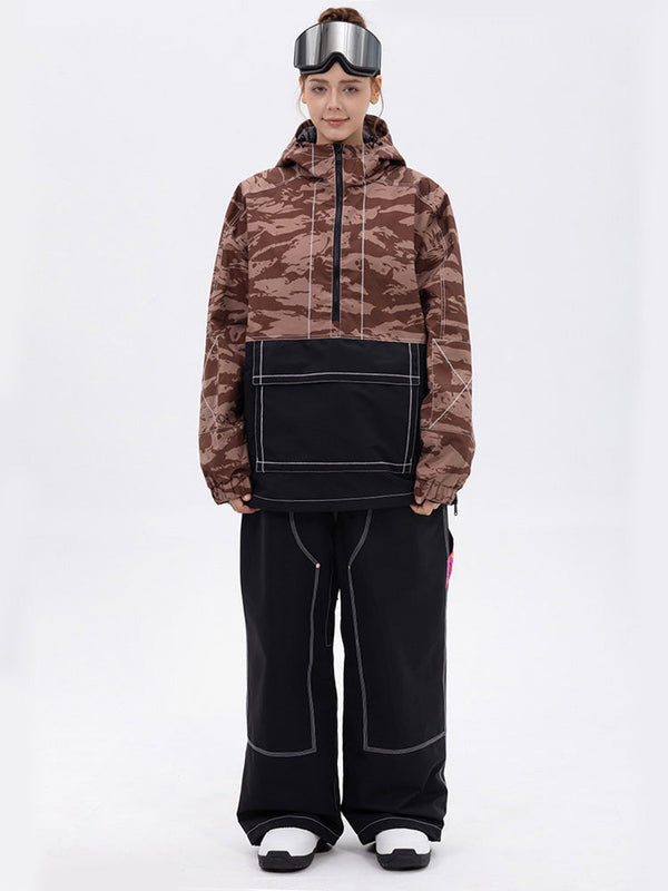 Damen-Set: Mountain Vibe Pulloverjacke & Urban Freerider Baggy-Schneehose