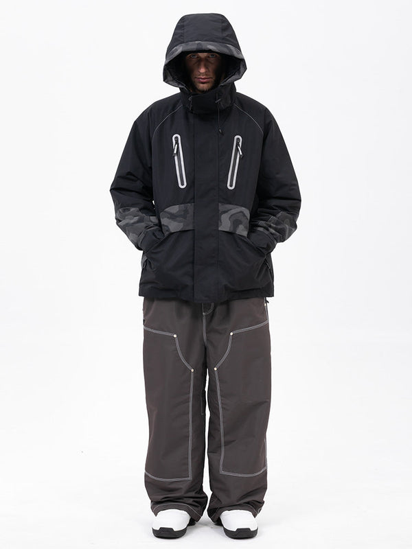 Men's Chillform Reflective Camo Snow Suit – Glow Trail Jacket with Freerider Baggy Snow Pants Set