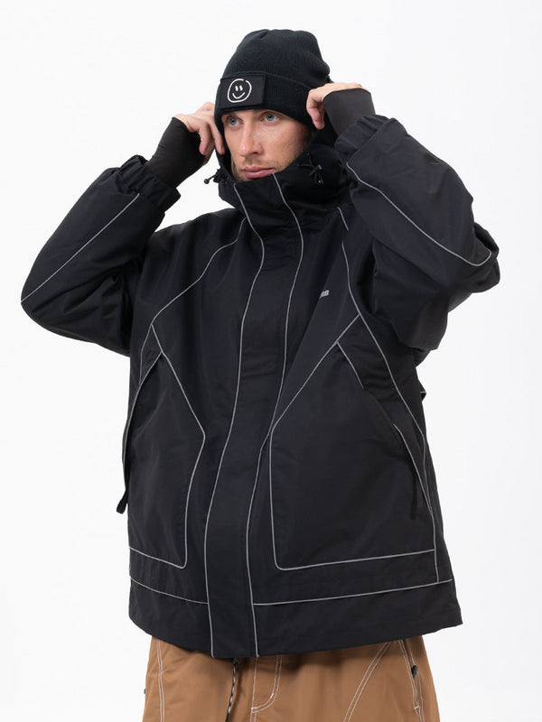 Mountain Chill Allwetter-Schneejacke für Herren mit reflektierenden Eigenschaften – Ideal zum Nachtskifahren und Snowboarden
