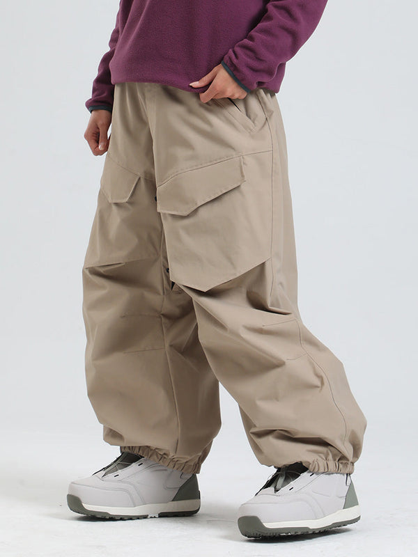 Gsou Snow Urban Slope Damen-Schneehose mit Knieflex-Cargotaschen und weitem Bein