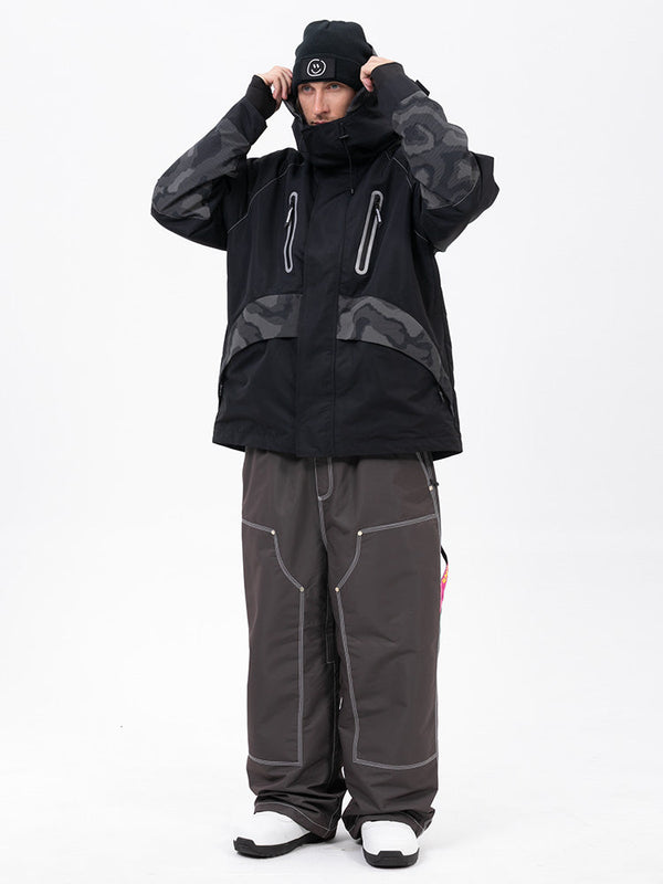 Chillform Herren-Schneeanzug mit reflektierendem Tarnmuster – Glow Trail Jacke mit Freerider Baggy Schneehose