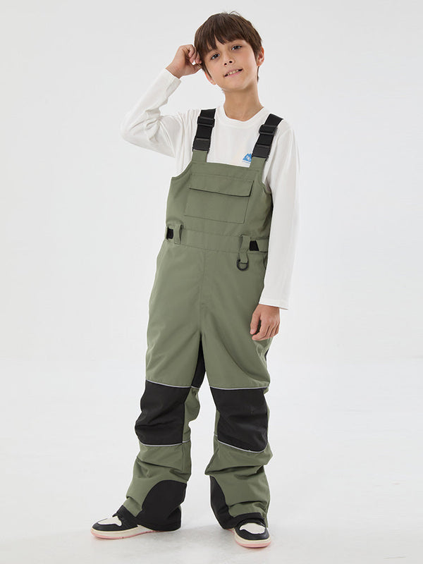 Mountain Trek Light reflektierende, wasserdichte und isolierte Latzhose für Jungen mit Knieschutz