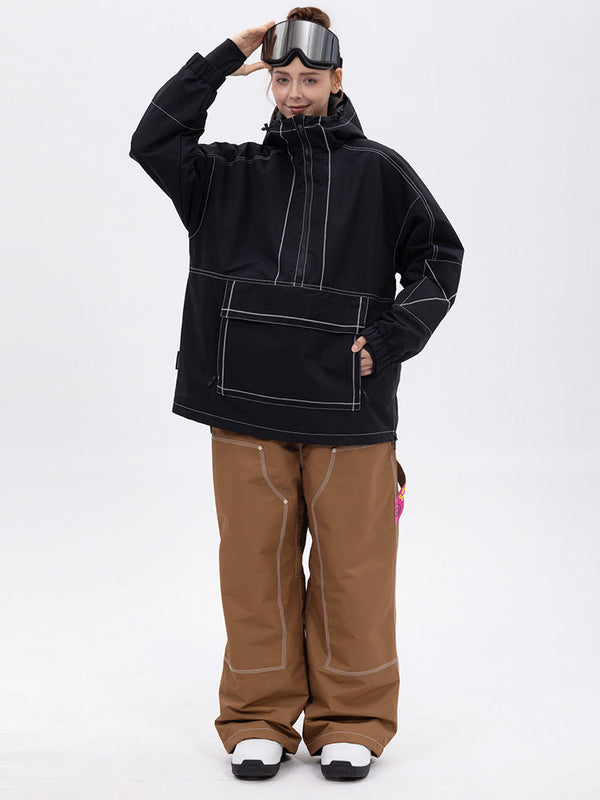 Damen-Set: Mountain Vibe Pulloverjacke & Urban Freerider Baggy-Schneehose