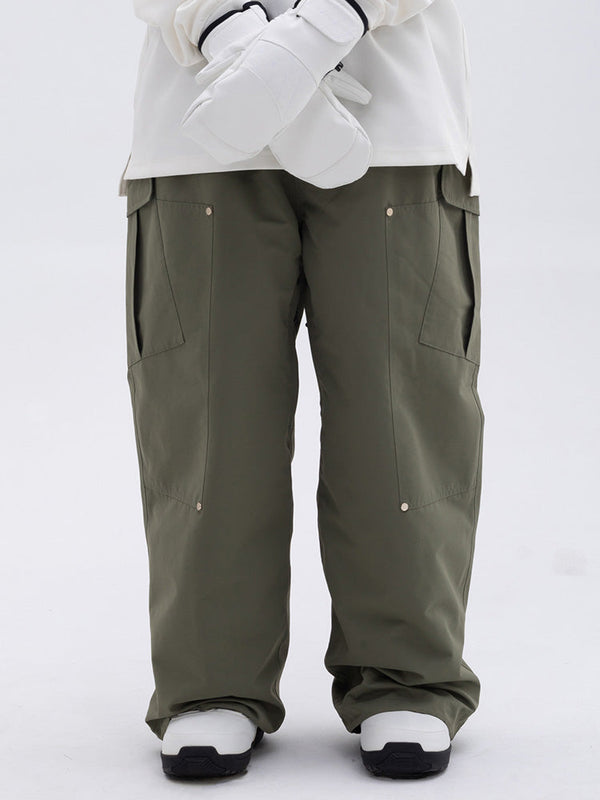Women's Double Knee Mountain Freestyle Baggy Camo Snow Pants