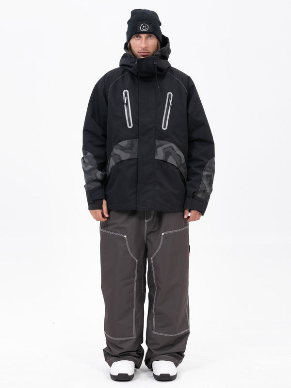 Chillform Herren-Schneeanzug mit reflektierendem Tarnmuster – Glow Trail Jacke mit Freerider Baggy Schneehose