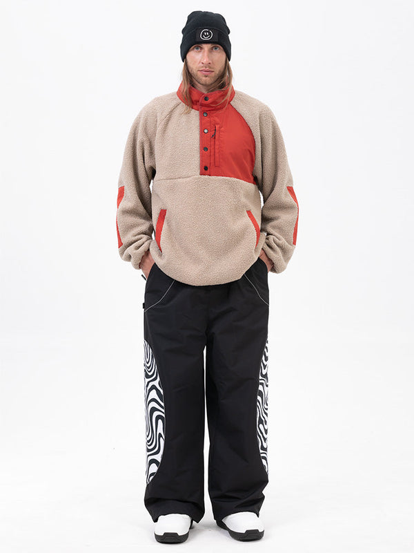 Herren-Pullover aus Kunst-Sherpa-Fleece für die Berge & stylische reflektierende Cargo-Schneehose