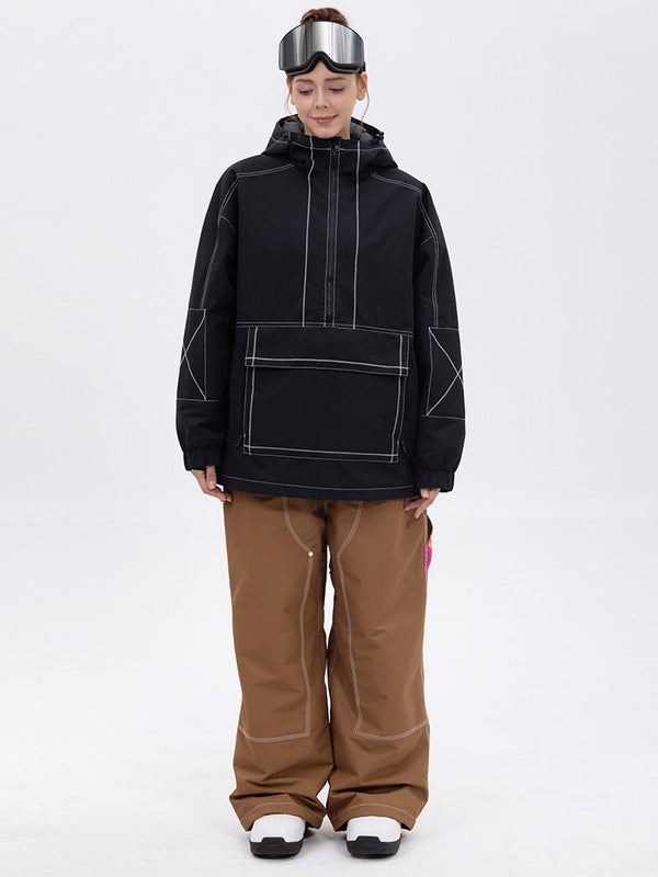 Damen-Set: Mountain Vibe Pulloverjacke & Urban Freerider Baggy-Schneehose