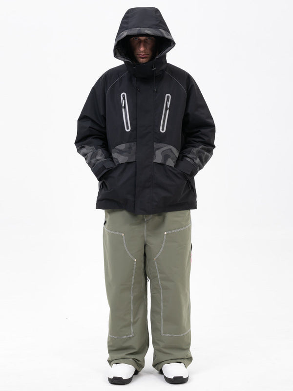 Chillform Herren-Schneeanzug mit reflektierendem Tarnmuster – Glow Trail Jacke mit Freerider Baggy Schneehose