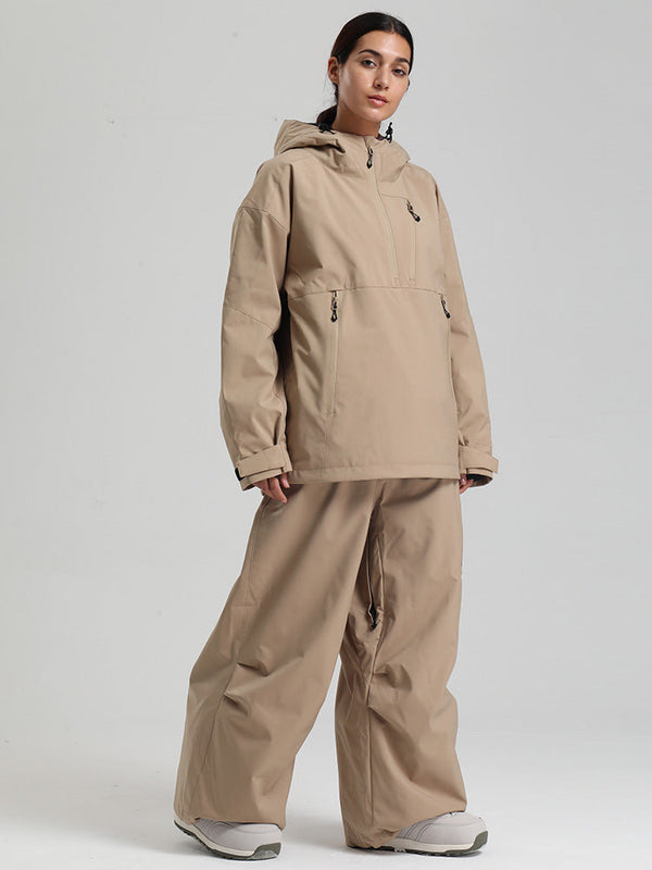Gsou Snow Damen-Skianzug, strapazierfähig, Bergflauschig, Pullover-Anorak, Baggy-Schneeanzug