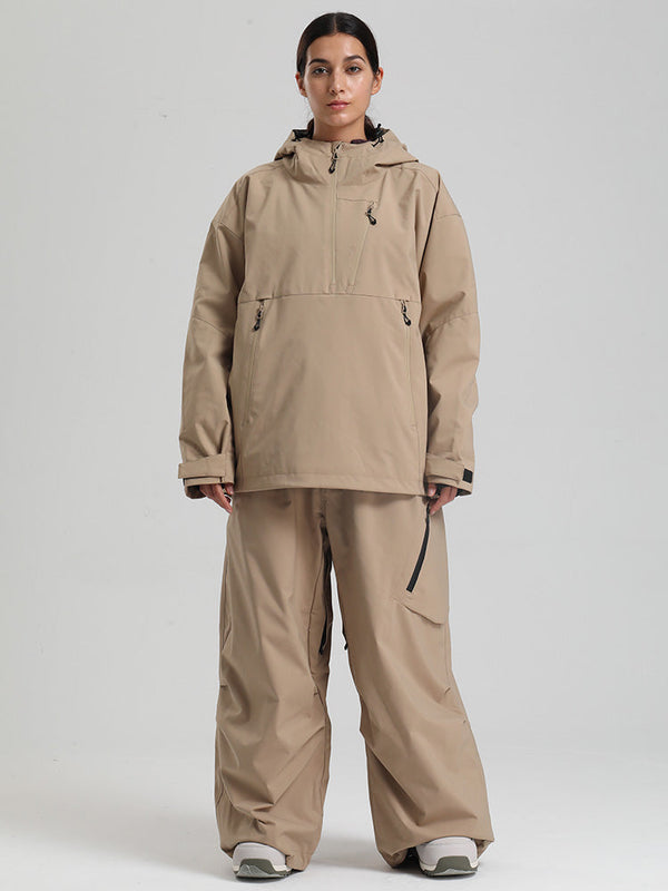 Gsou Snow Damen-Skianzug, strapazierfähig, Bergflauschig, Pullover-Anorak, Baggy-Schneeanzug