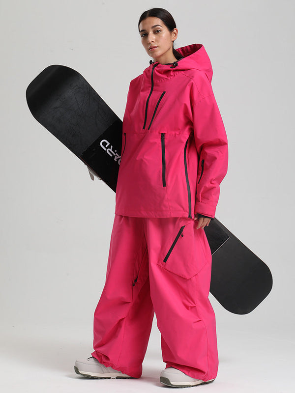 Gsou Snow Damen-Skianzug, strapazierfähig, Bergflauschig, Pullover-Anorak, Baggy-Schneeanzug