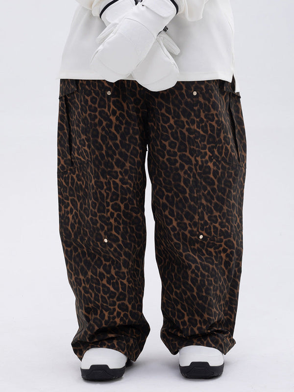 Women's Double Knee Mountain Freestyle Baggy Camo Snow Pants