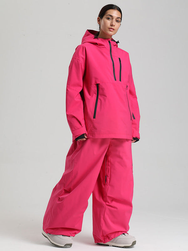 Gsou Snow Damen-Skianzug, strapazierfähig, Bergflauschig, Pullover-Anorak, Baggy-Schneeanzug