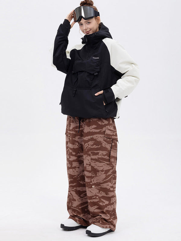 Women's Freestyle Mountain Camo Snow Suit – Bomber Jacket & Baggy Pants Set