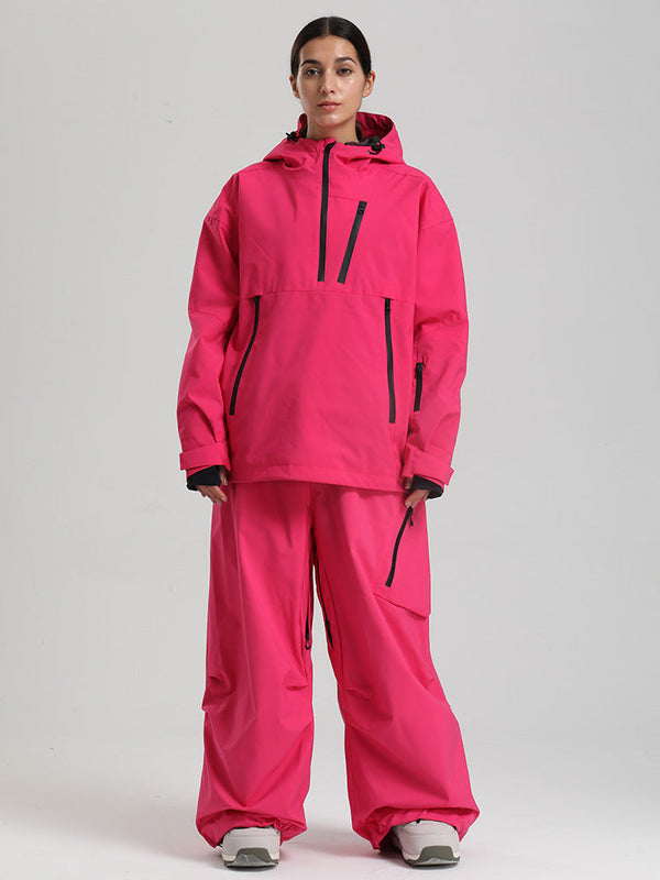 Gsou Snow Damen-Skianzug, strapazierfähig, Bergflauschig, Pullover-Anorak, Baggy-Schneeanzug
