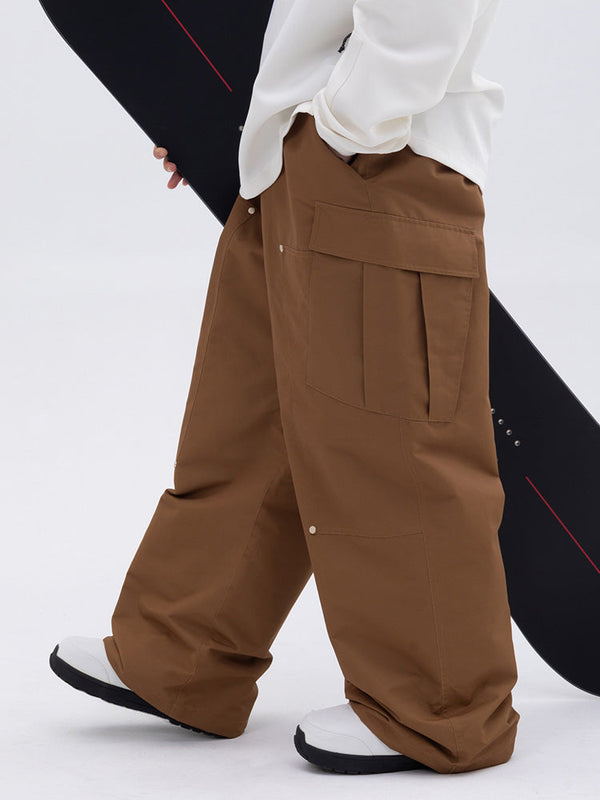 Herren-Mountain-Freestyle-Skihose mit doppeltem Knieausschnitt, Baggy-Design