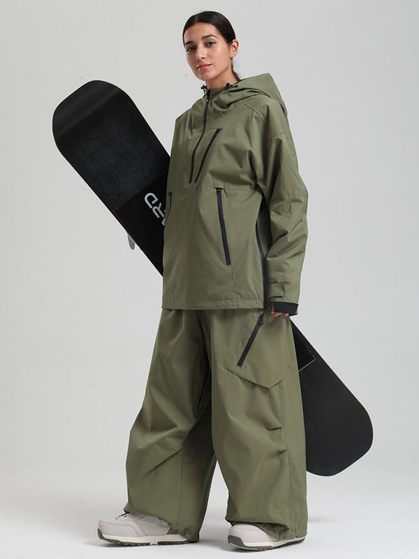 Gsou Snow Damen-Skianzug, strapazierfähig, Bergflauschig, Pullover-Anorak, Baggy-Schneeanzug