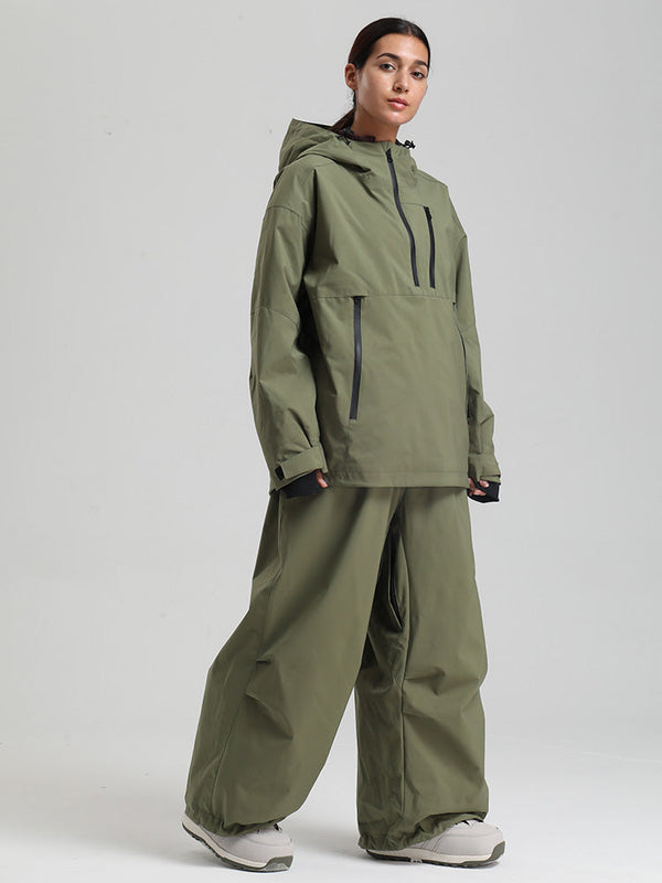 Gsou Snow Damen-Skianzug, strapazierfähig, Bergflauschig, Pullover-Anorak, Baggy-Schneeanzug