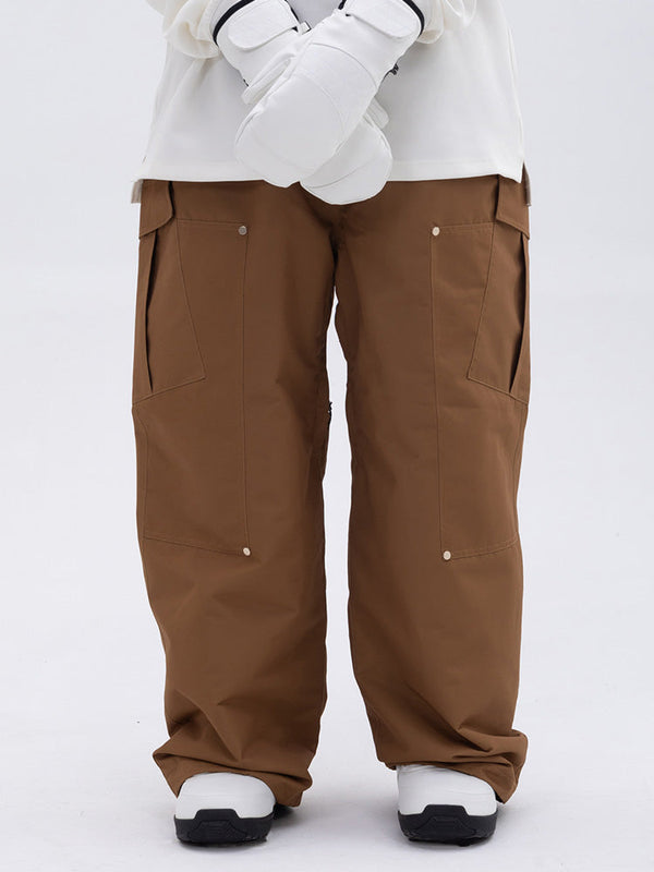 Damen-Skihose mit doppeltem Knie, Mountain Freestyle Baggy Camo