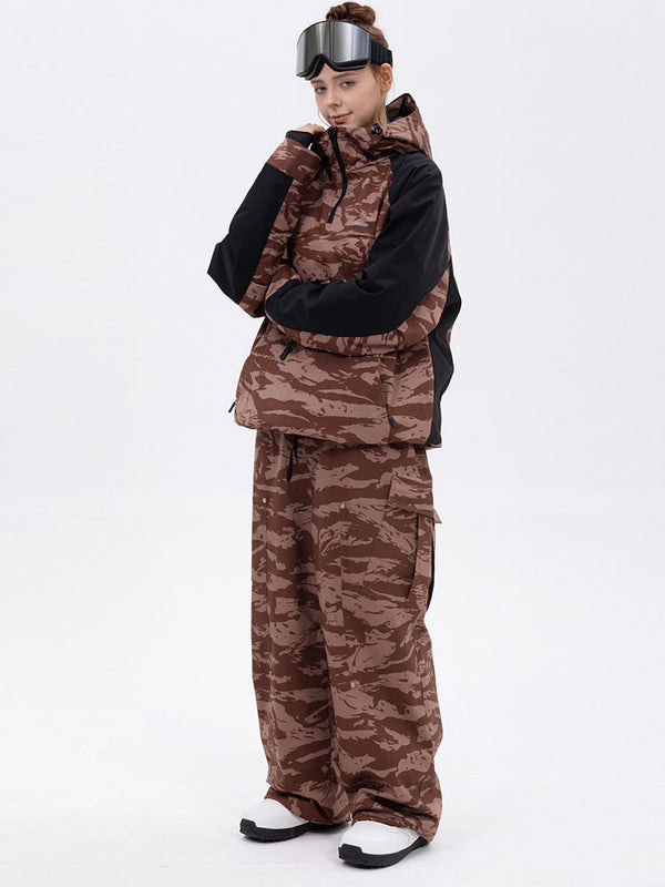 Women's Freestyle Mountain Camo Snow Suit – Bomber Jacket & Baggy Pants Set