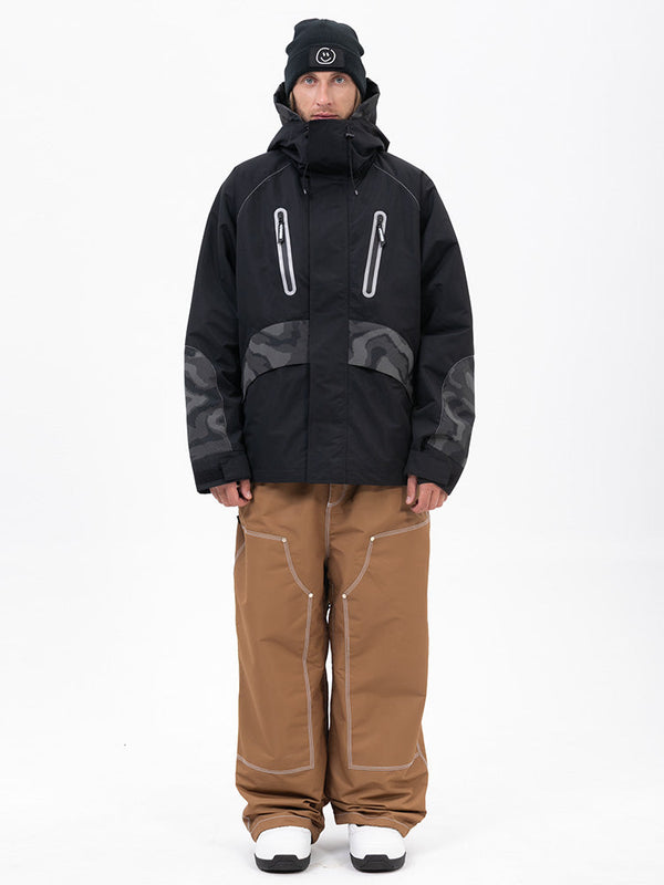 Men's Chillform Reflective Camo Snow Suit – Glow Trail Jacket with Freerider Baggy Snow Pants Set