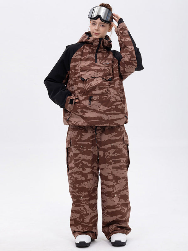 Women's Freestyle Mountain Camo Snow Suit – Bomber Jacket & Baggy Pants Set
